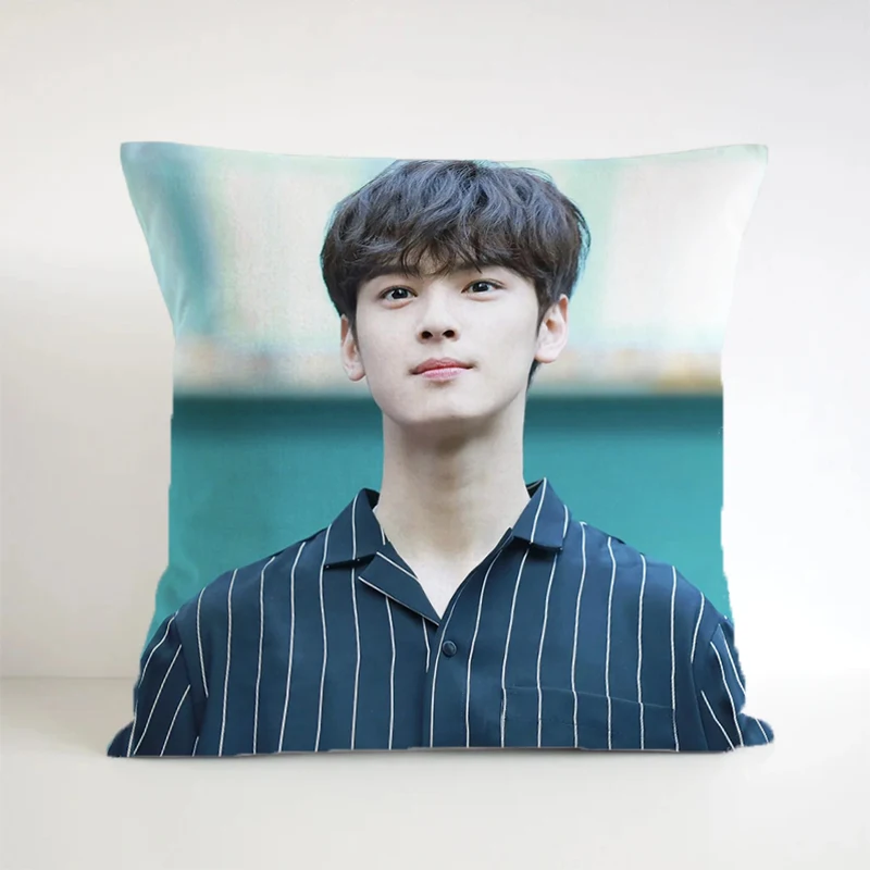

Накидка на спальные подушки для украшения Kpop-Cha EunWoo, двухсторонние подушки Kawaii, квадратные декоративные подушки