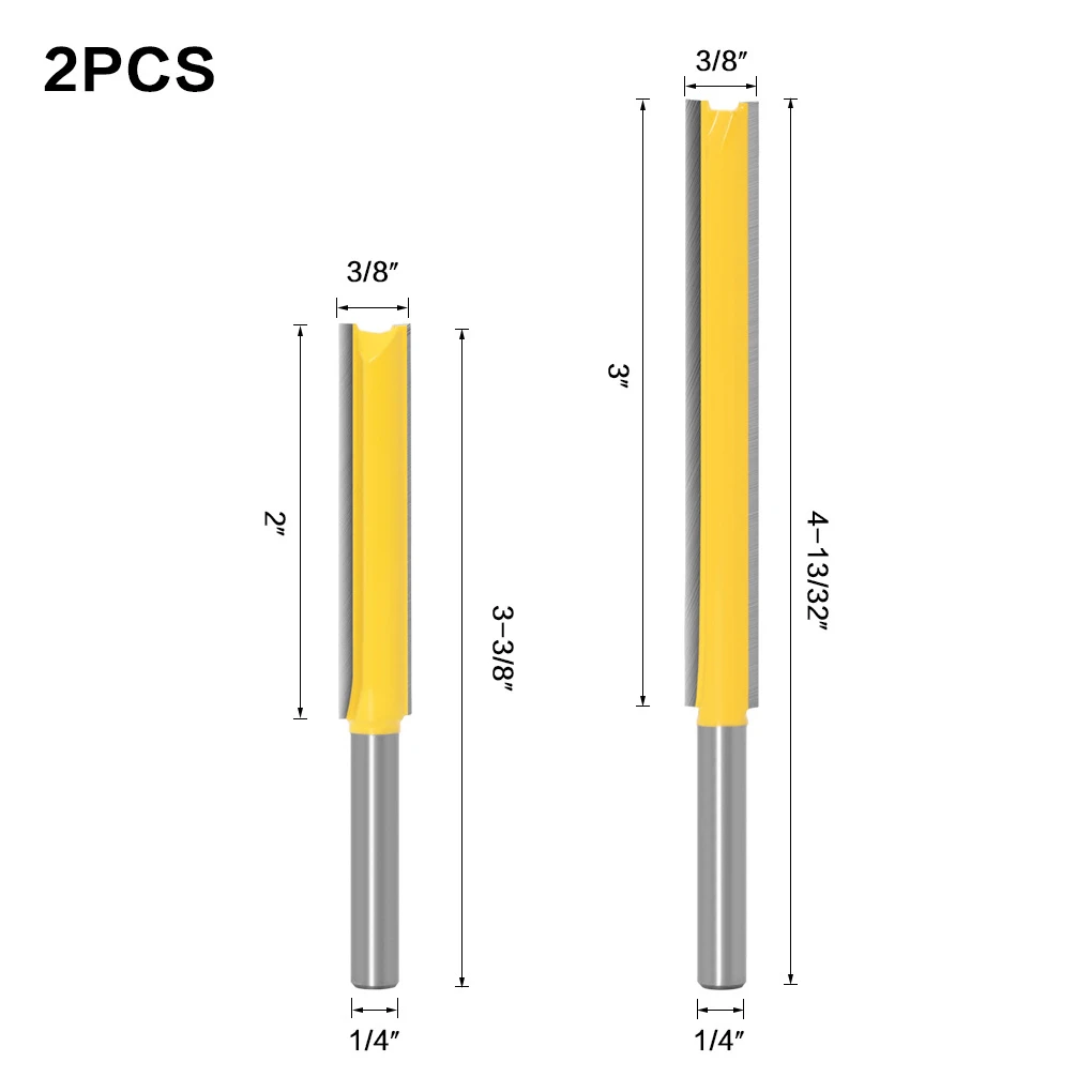 

1 4 Shank Straight Router Bit 2 Flute Lightweight Wear-resistant Worktop Slicer Bits Portable Rustproof Milling Slicers