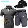 2023 New Men's Summer Quick Dry Fishing T-shirt+Sports Fishing Hat+Outdoor Breathable Fishing Shorts Fashion Casual Sports Set 6