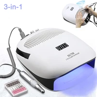 140w 3 in 1multifunction nail dust vacuum cleaner electric nail drill uv led nail lamp manicure machine for nail salon tool
