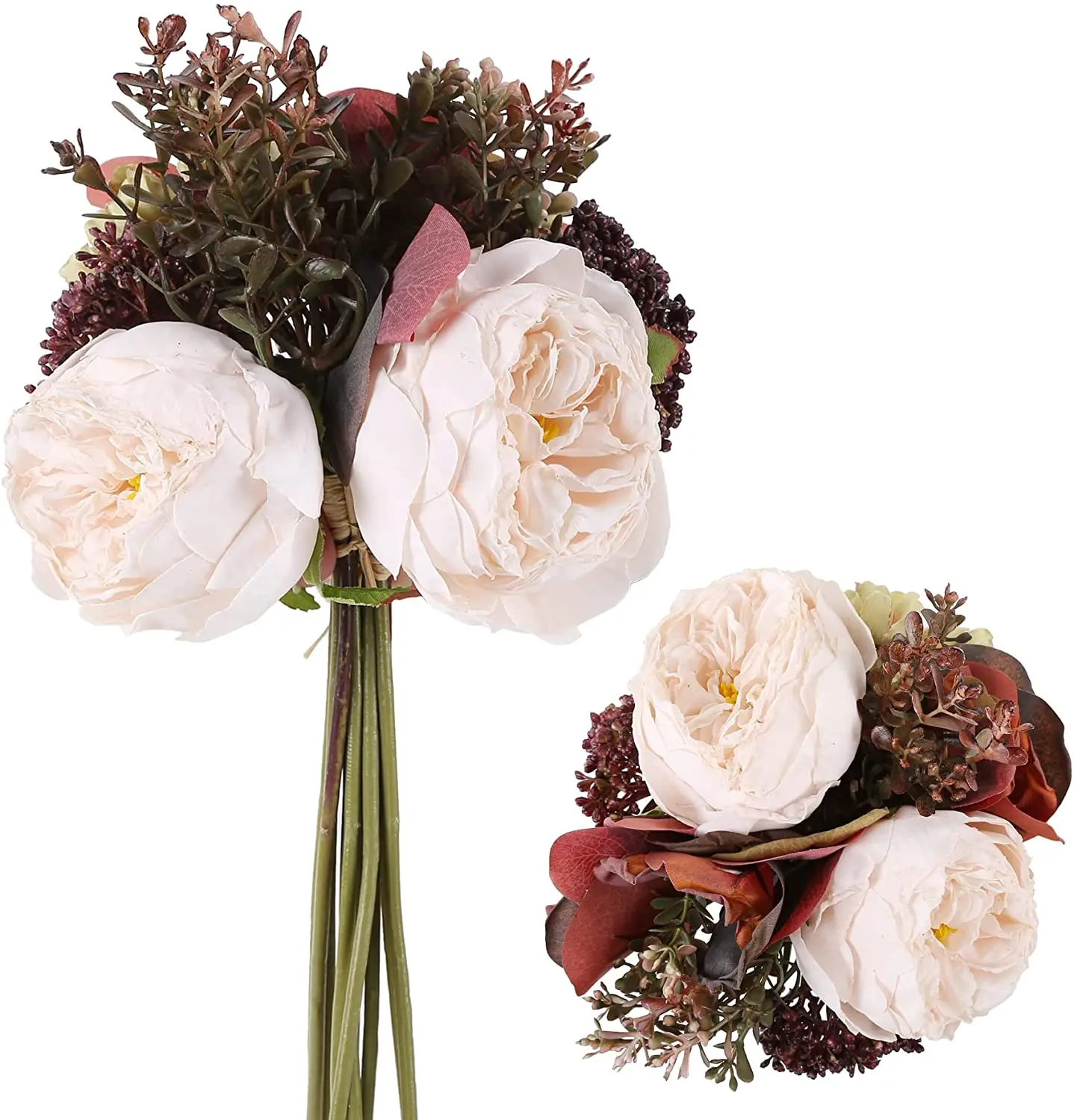 

2 пары винтажных пионов, искусственная фотография, Цветочные центральные части для украшения дома, вечеринки, стола, набор «сделай сам»