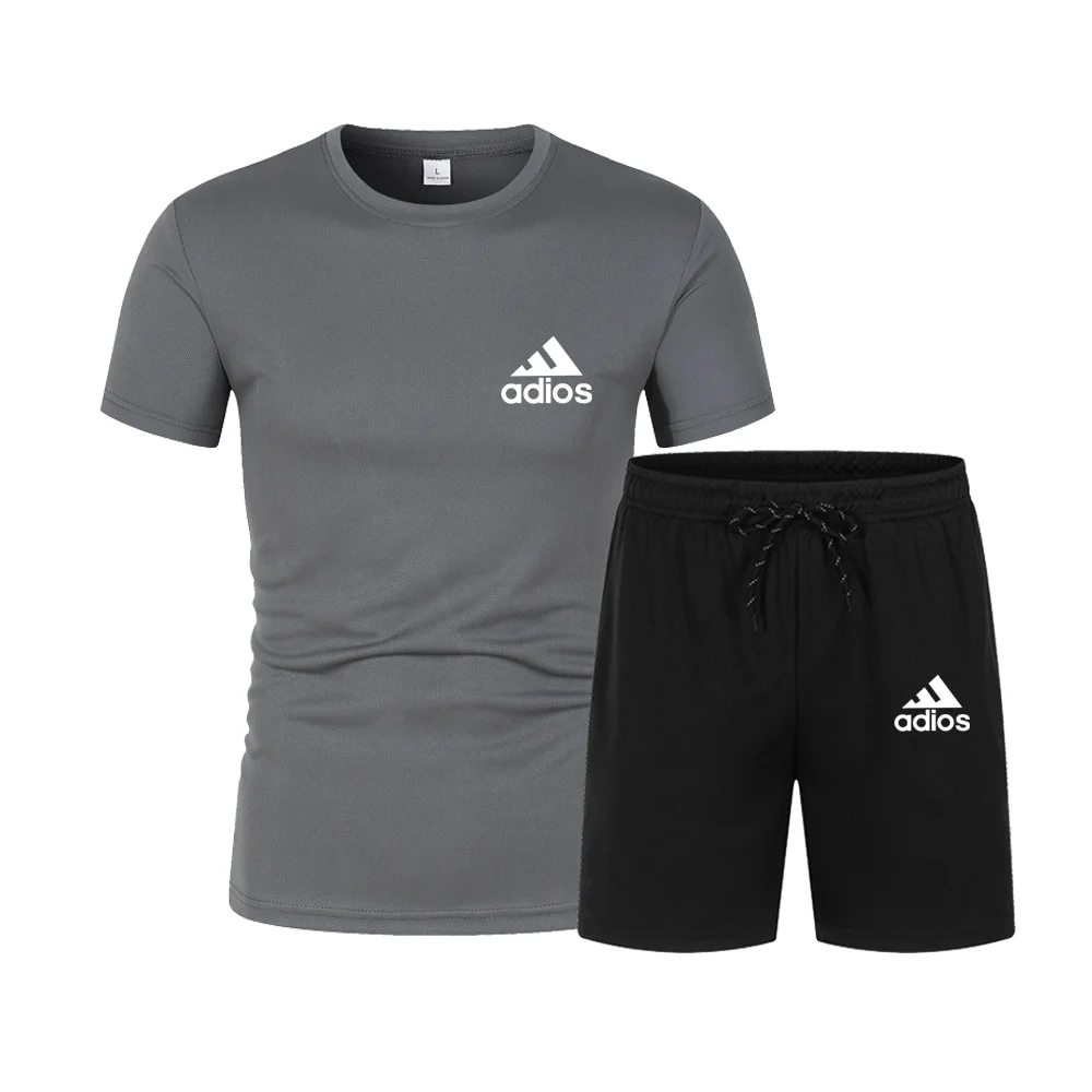 

Summer Popular Men's T Shirt+Shorts Suit Men's Sports Suit Brand Printing Casual Fashion Short Sleeved T Shirt Set Men Clothing