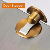 Gold Magnetic Door Latch Hidden Holders Catch Floor Nail-free Doorstop Furniture Hardware