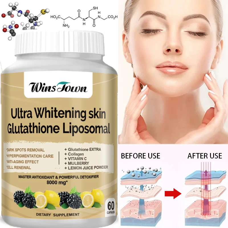 

3 bottles Ultra Whitening Skin Glutathione Capsules Anti-Aging & Antioxidant Anti-wrinkle Improve Skin Health Promote Metabolism