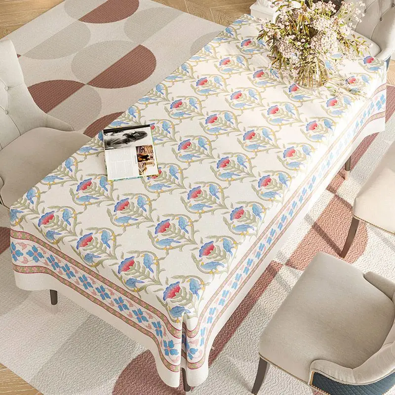 

Waterproof tablecloth, light luxury feeling, rectangular dining table cloth, 2023 cotton and linen tablecloth, Ulyster 858
