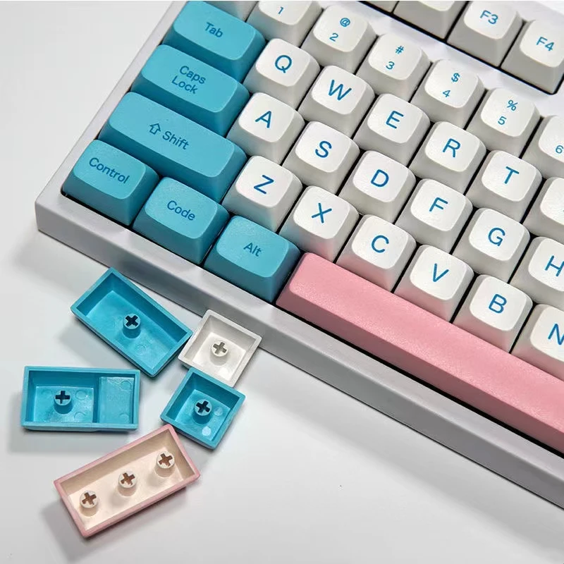 

Молочная крышка Keycap синяя розовая PBT Сублимация XDA профиль подходит для 61/64/84/87/98/108