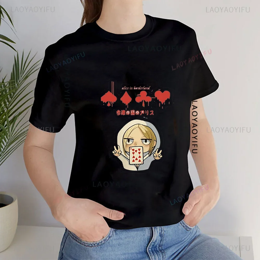 Футболка с эмблемой Алисы в бордерленде стиле аниме для мужчин/женщин модная