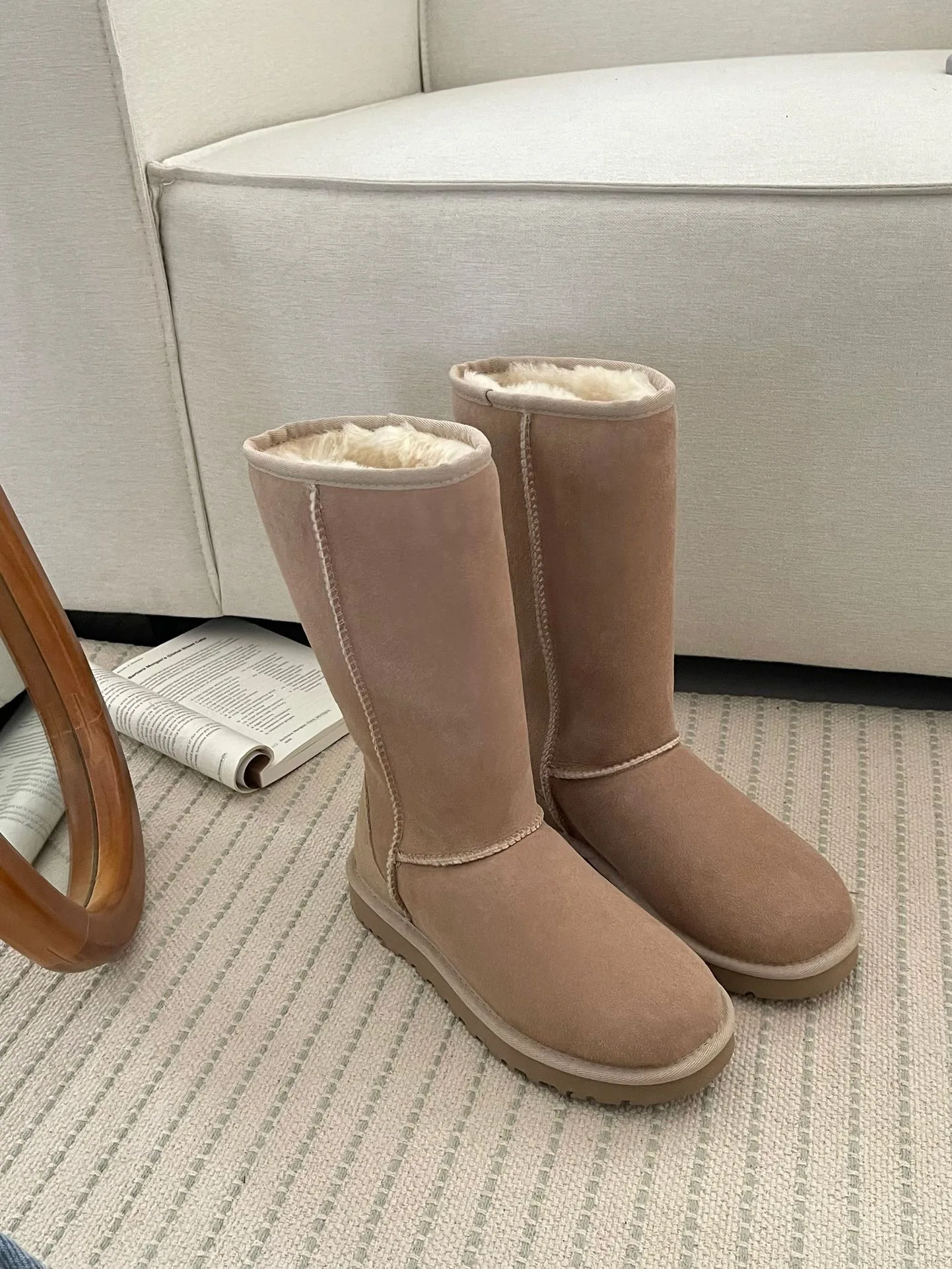 HQF UG женские зимние ботинки высшего качества из овчины длинная зимняя женская