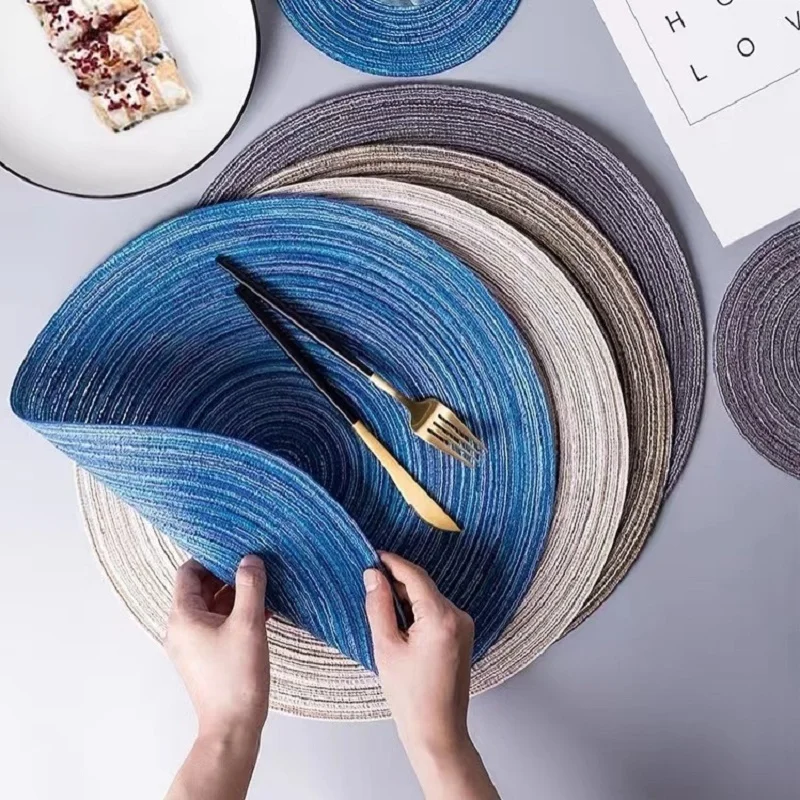 

4 шт., льняные Нескользящие Коврики для украшения дома