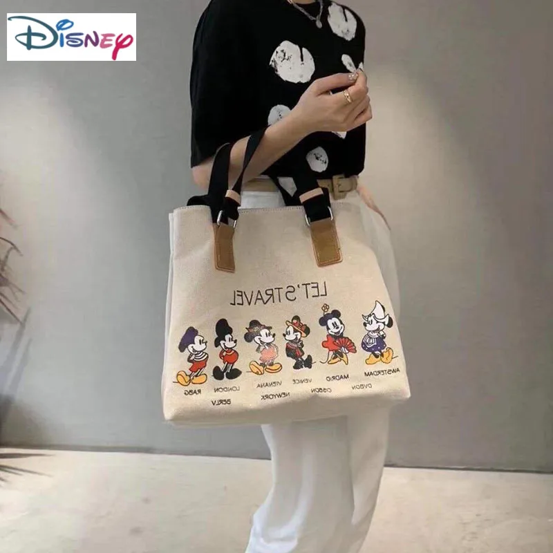 

Новая модная дамская сумочка Disney 2023 с Микки, роскошная Брендовая женская сумка для хранения, многофункциональная Вместительная дорожная су...