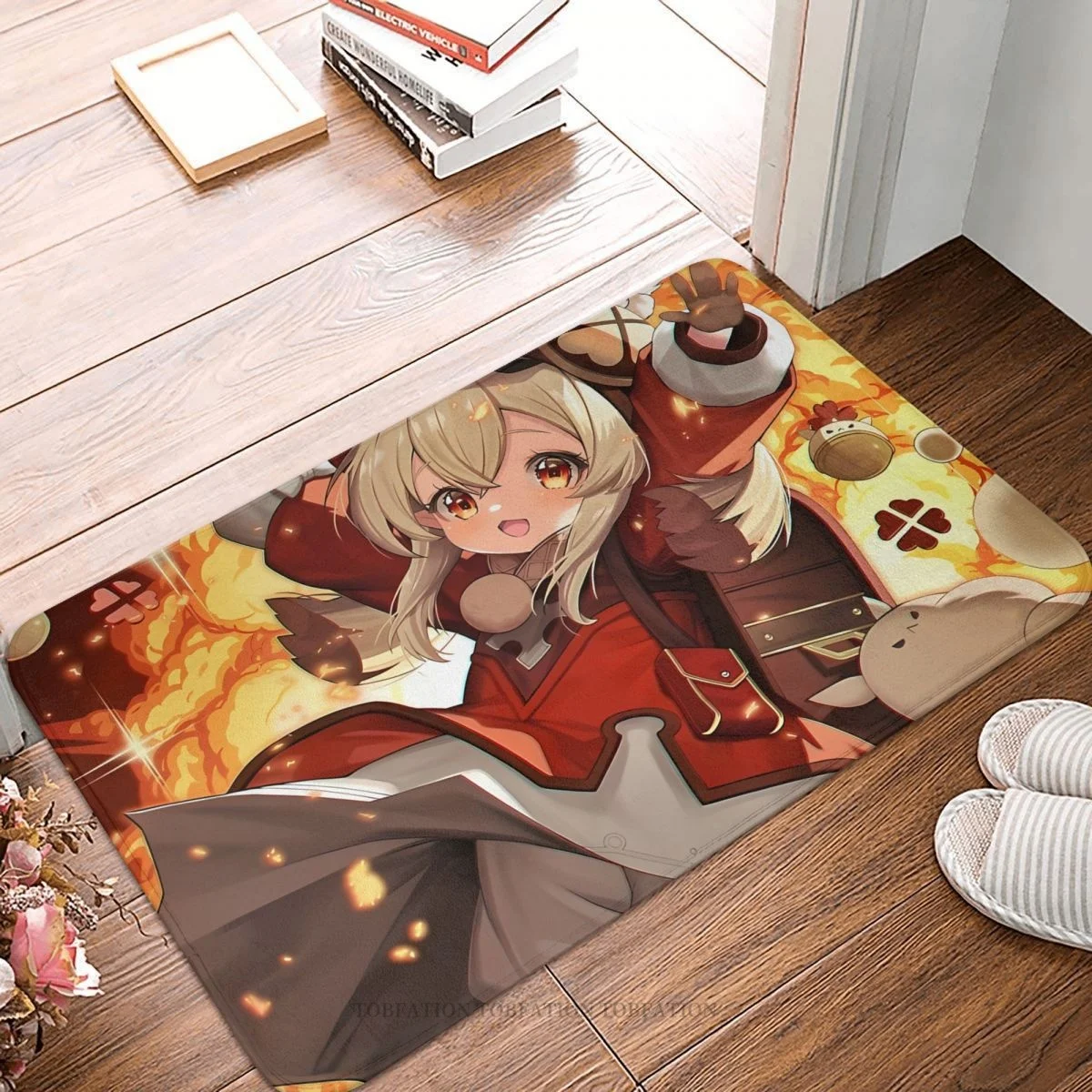 

Игровой противоударный коврик для ванной комнаты Genshin, фланелевый коврик, домашний декор