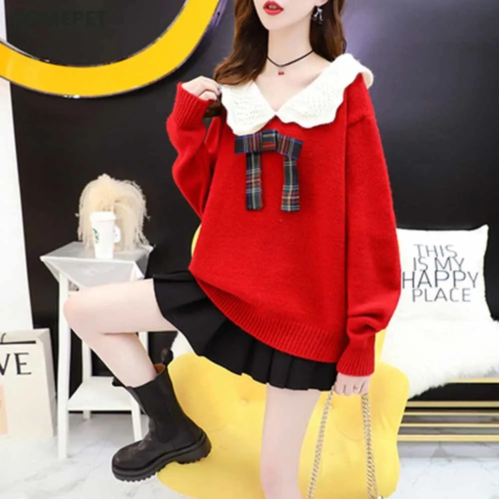 

Japan Style Sweaters 2021 Sweet Women Pullover Sweater Long Sleeve Autumn Winter Fashion Sweaters Chic Girls Knitted Tops
