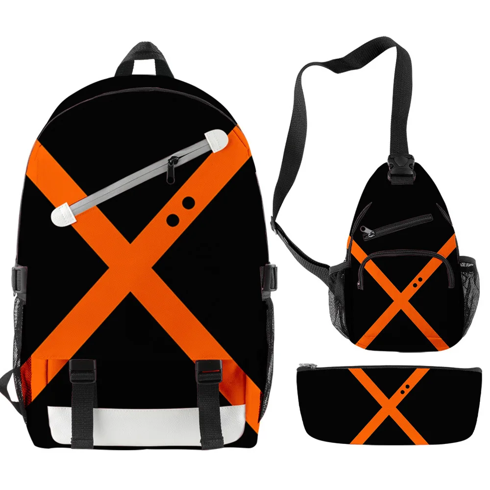 

My Hero Academia Japan Anime Cosplay Backpack Set 3 Pieces Teenage Boys Girls School Bag Oxford Waterproof Travel Sports Bags