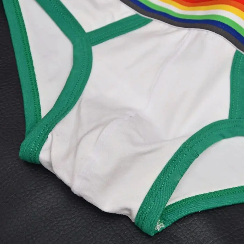 Rainbow Cotton Men's Panties Soft Patchwork Man Boxer Breathable Underpantss Sports Quick Dry Briefs Seamless Underwear Shorts