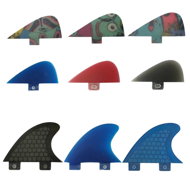 1pc Surfboard Fin Small Central Fin Double Tabs Base Surf Fin UPSURF FCS KEEL FIN Fiberglass/Honeycomb Carbon Design Surfing Fin