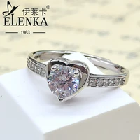 lovely heart shaped zircon ladies ring 925 sterling silver sparkling hyacinth stone ring party jewelry trends gift for women new