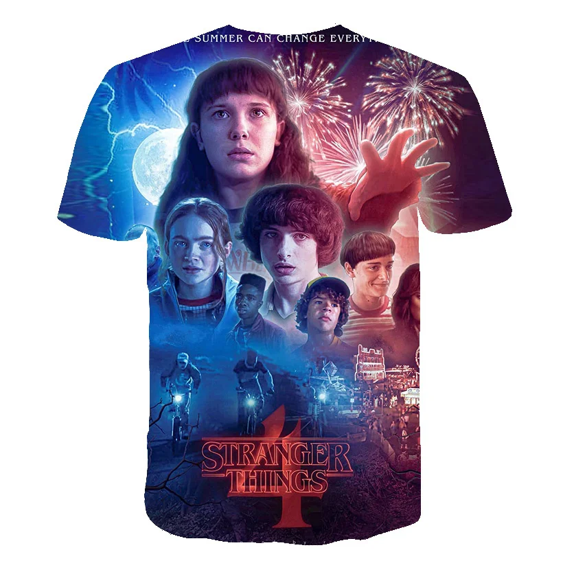 

New Fashion Stranger Things 4 T Shirt Summer Short Sleeve O-neck Tees Popular Tv Tee for Baby Boys Kids Casual Top Girls T-shirt