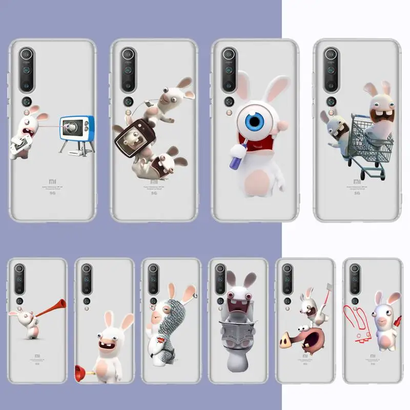 

YNDFCNB Raving Rabbids cartoon Phone Case for Samsung A51 A52 A71 A12 for Redmi 7 9 9A for Huawei Honor8X 10i Clear Case