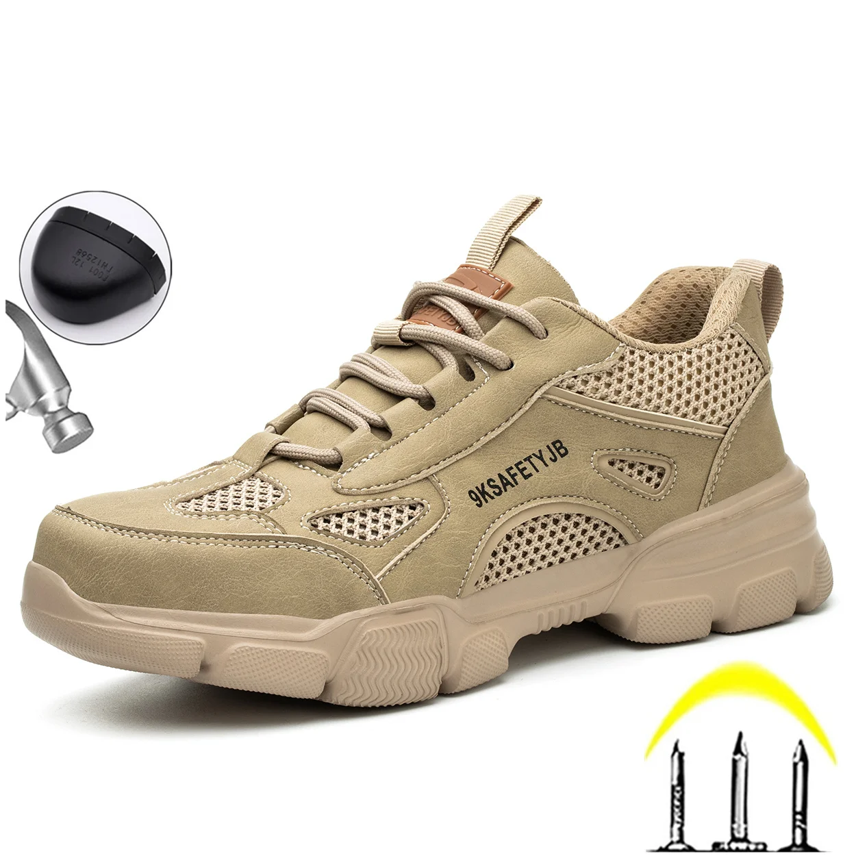 

Safety Shoes Men With Steel Toe Cap Anti-smash Men Work Shoes Sneakers Light Puncture-Proof Indestructible Shoes Dropshipping