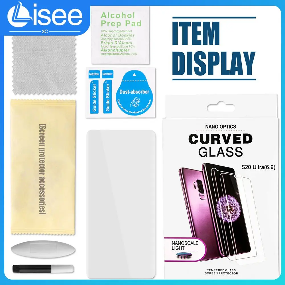 

Oleophobic Coating Uv Glass Anti-shatter Film Two-piece Set Tempered Film Fingerprint Compatible 9h Hardness Screen Protector
