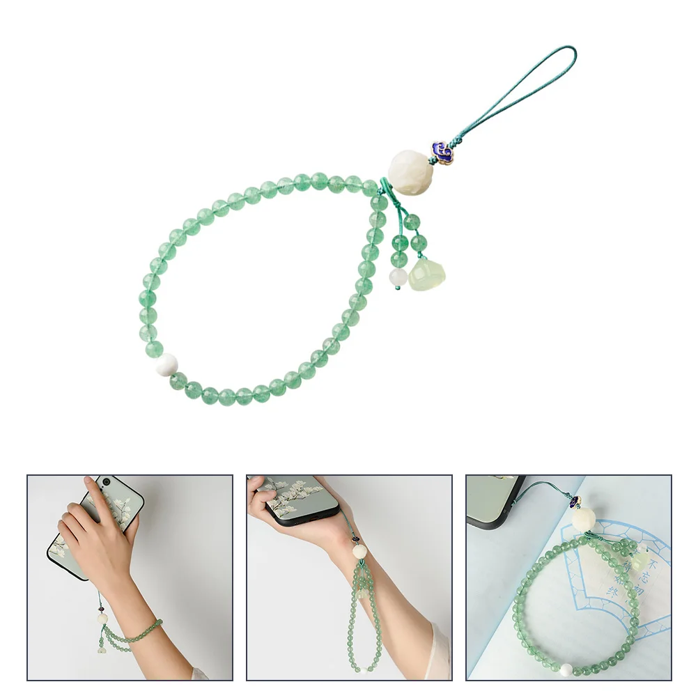 

Strap Hanging Chain Key Lanyard Decor Holder Wrist Charm Purse Car Mobile Pendant Keychain Cell Lost Crystal Name Tag Anti Bead