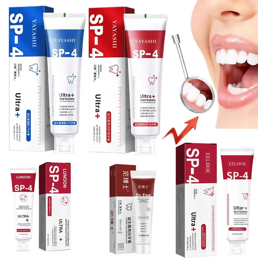 

120g Probiotic Whitening & Stain Removal Toothpaste Brighten Teeth Fresh Breath Improve Yellow Teeth Family Pack for Men & Women
