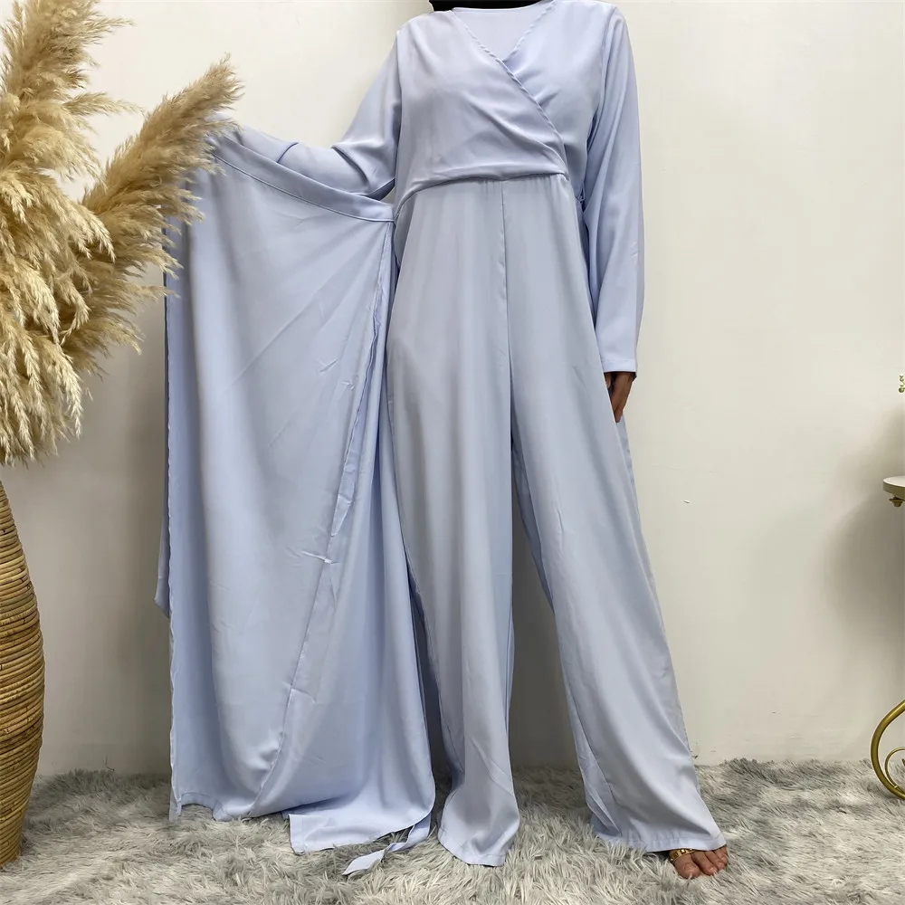 2023 New  Muslim Sets for Women modest outfits Fashion Large Swing 1-piece Jumpsuit Wide-leg Pants  абая женская Дубай