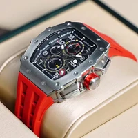 tsar bomba watch for men luxury top brand quartz tonneau wristwatch 50m waterproof sapphire clock chronograph fashion mens watch