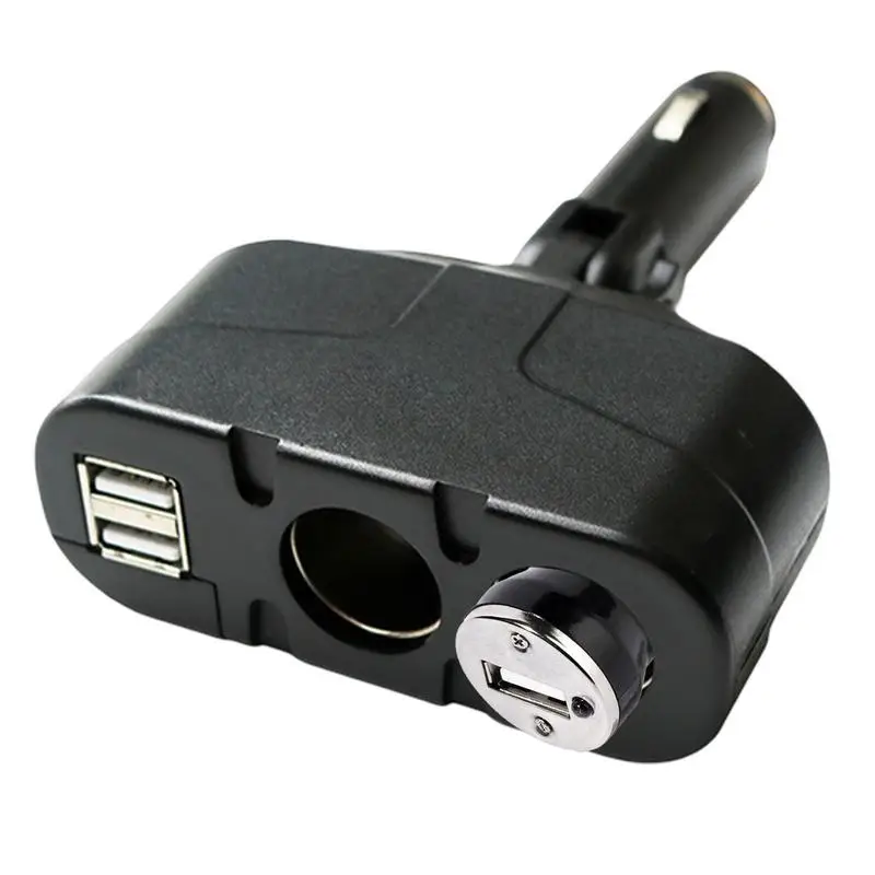 

Автомобильное зарядное устройство с двумя USB-портами и прикуривателем