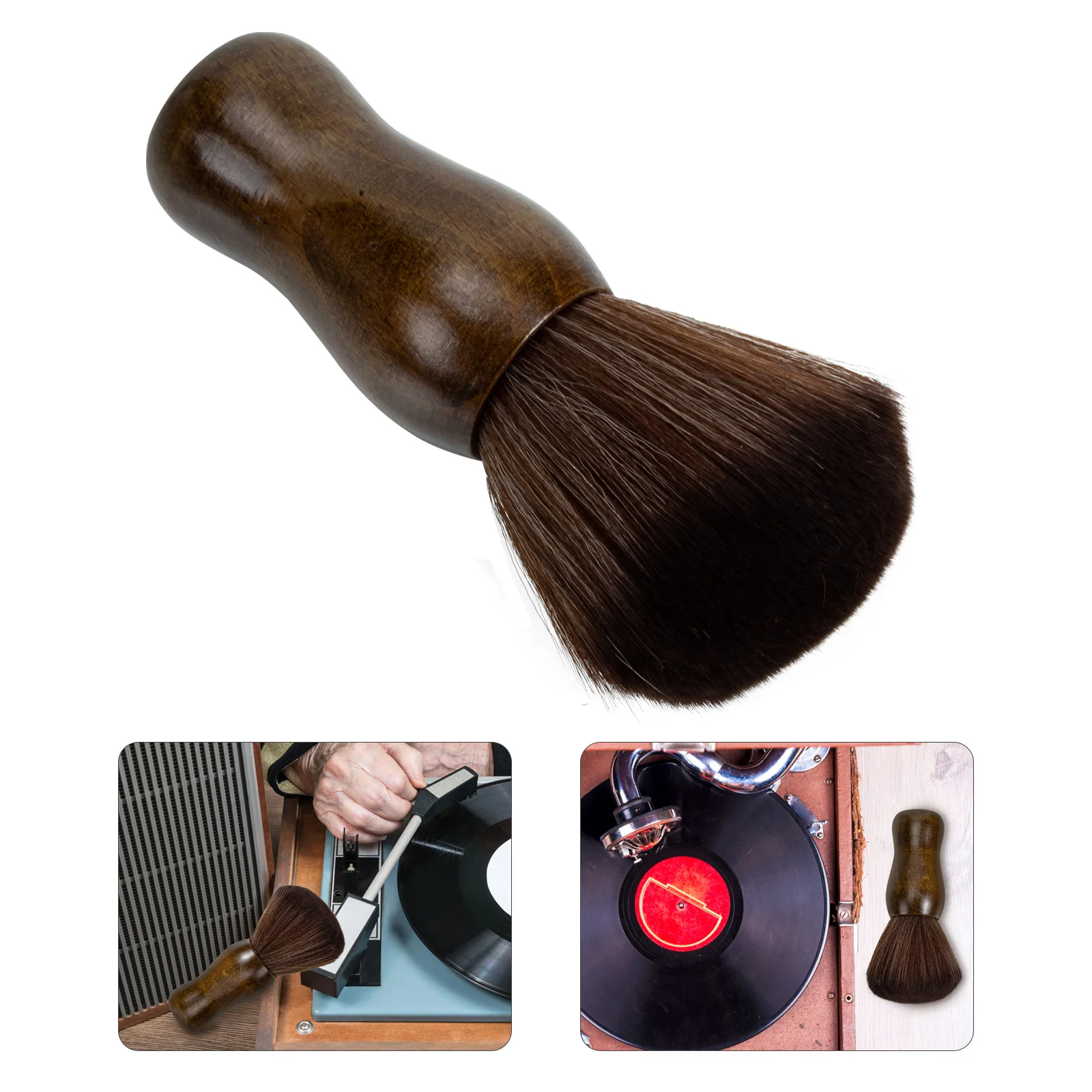 

Short Handle Vinyl Hairbrush Household Record Cleaning Tool Player Dust Brush
