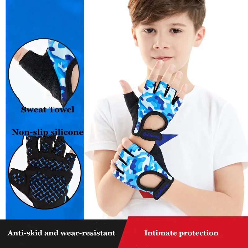 

Kids Cycling Gloves Children Half Finger Balance Bike Skateboard Gloves Bicycle MTB Fingerless Gloves Outdoor Sports Boys Girls