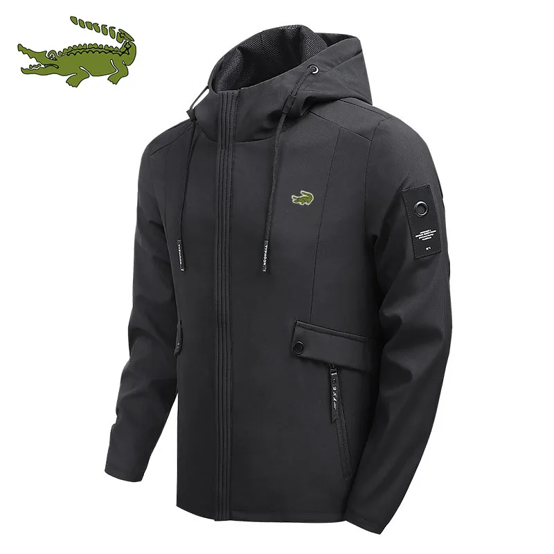 Embroidery CARTELO Autumn High Quality Men's Business Casual Jacket Outerwear Outdoor Sports Stand Collar Hooded Zipper Jacket