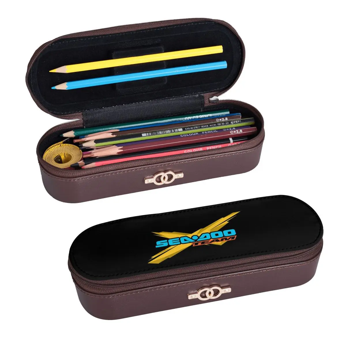 Фото Sea Doo Team Rxt Brt MarineLeather Pencil Cases Pencil Pouch Storage Stationery Supplies Pen Box Pencil Bag for Boys Girls Gifts №2