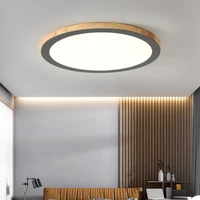 modern led ceiling lamp simplicity solid wood ultra thin circular design home bedroom living room study indoor decorative light