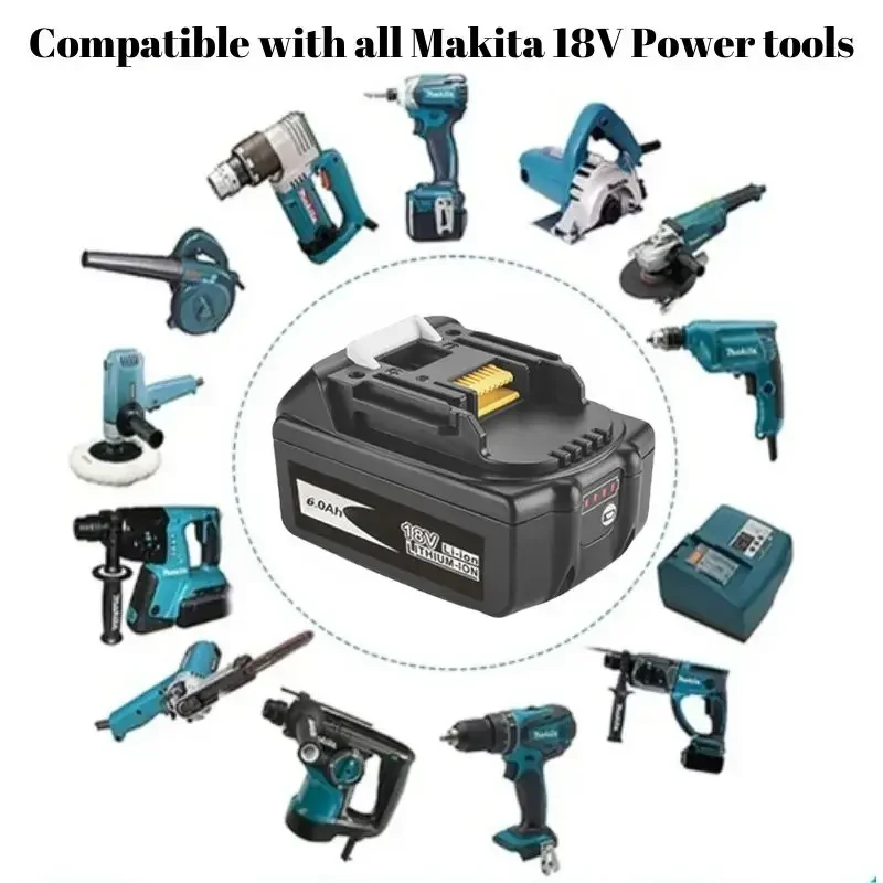 Литий-ионный аккумулятор 6000 мАч перезаряжаемая батарея 18 в для Makita BL1840 BL1850 BL1830