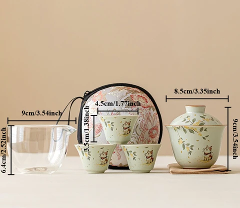 Керамический чайный набор "Османтус Кот"