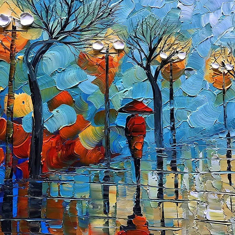 Зеленая Настенная картина ручной работы для украшения дома маслом с абстрактным