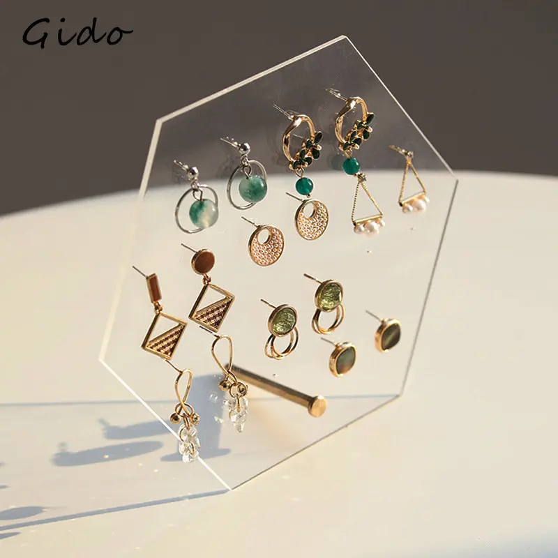 

Acrylic Transparent Stand with Holder Stud Earrings Stall Display Rack Tabletop Display Photo Props Jewelry Storage Rack