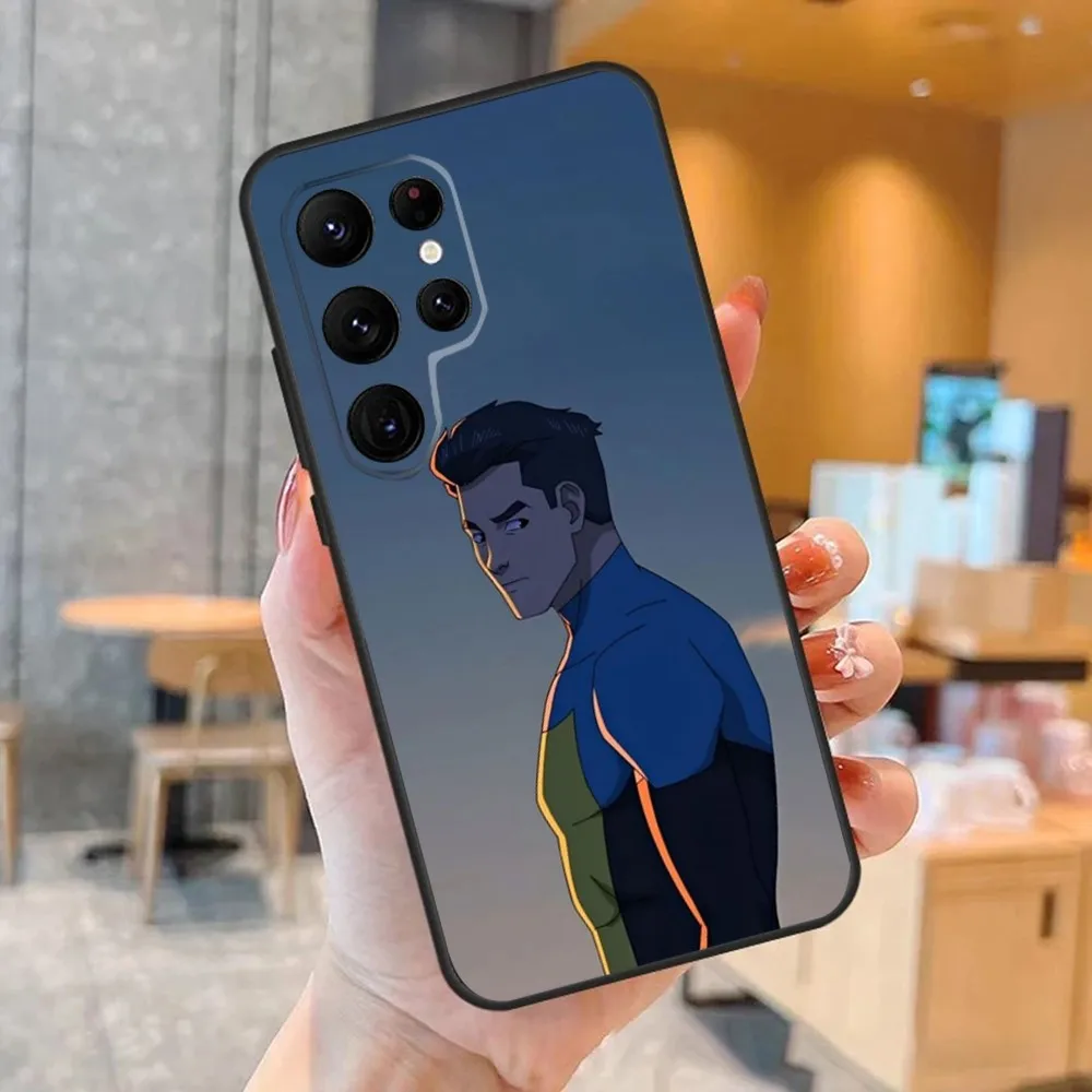 Чехол для телефона Cartoon I-Invincible-S SamsungS24 S23 S22 S21 S20 Ultra Pro S10 S30Plus S9 20lite Black Cover