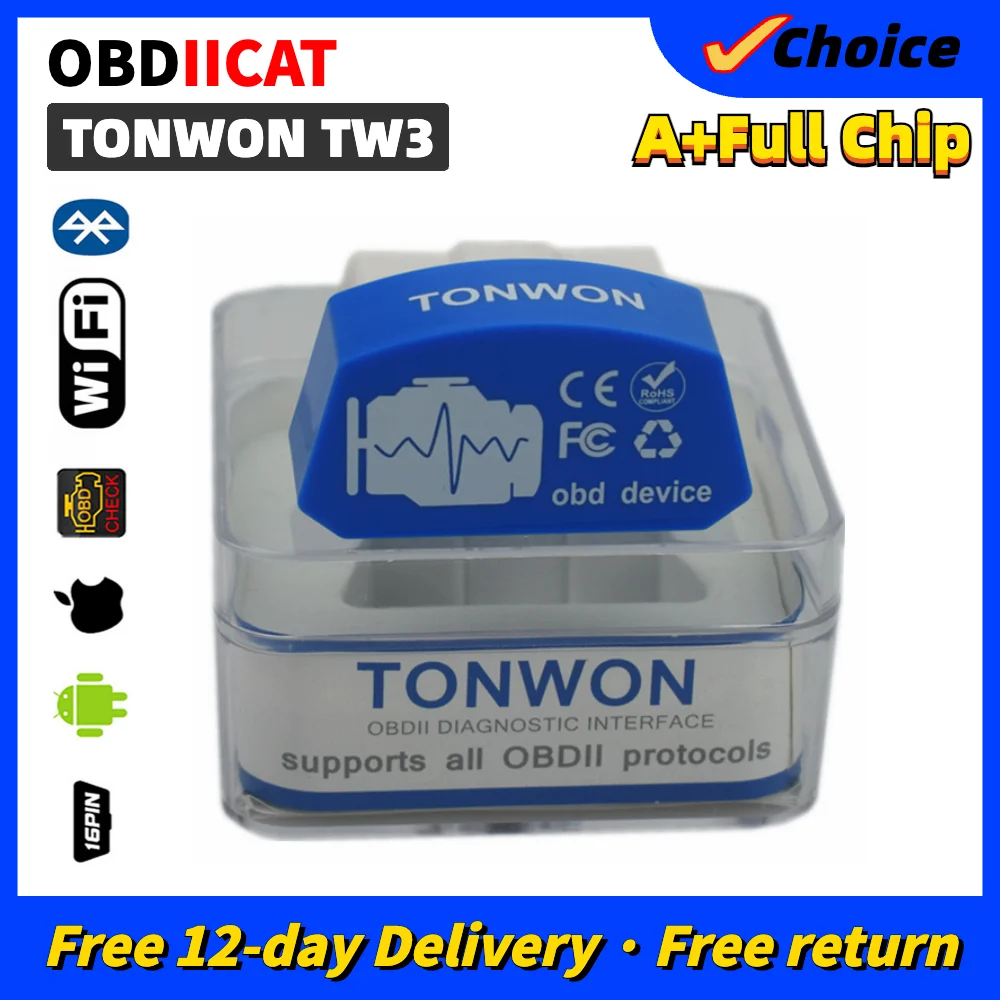 TONWON TW3 ICAR3 BT3.0/4,0/WiFi OBD2 сканер диагностический инструмент OBDII автоматический считыватель кодов лучше, чем ELM 327 Vgate iCar Pro 2