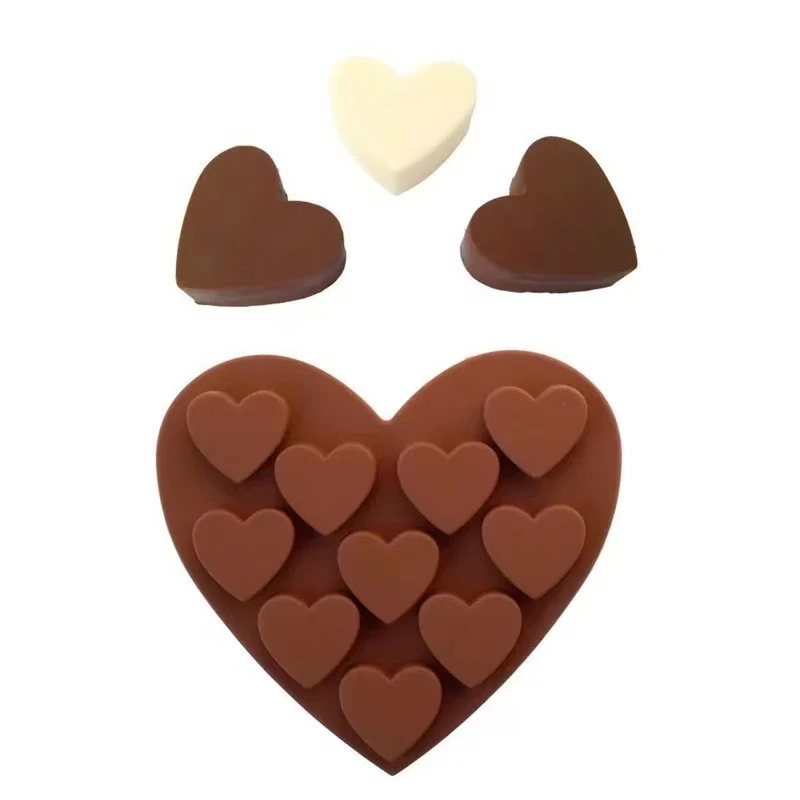 

Ten Grids Heart-shaped Chocolate Mold Ice Cube Mold DIY Heart Chocolate Mould Baking Bakeware Cake Mold Pastry Silicone Molds