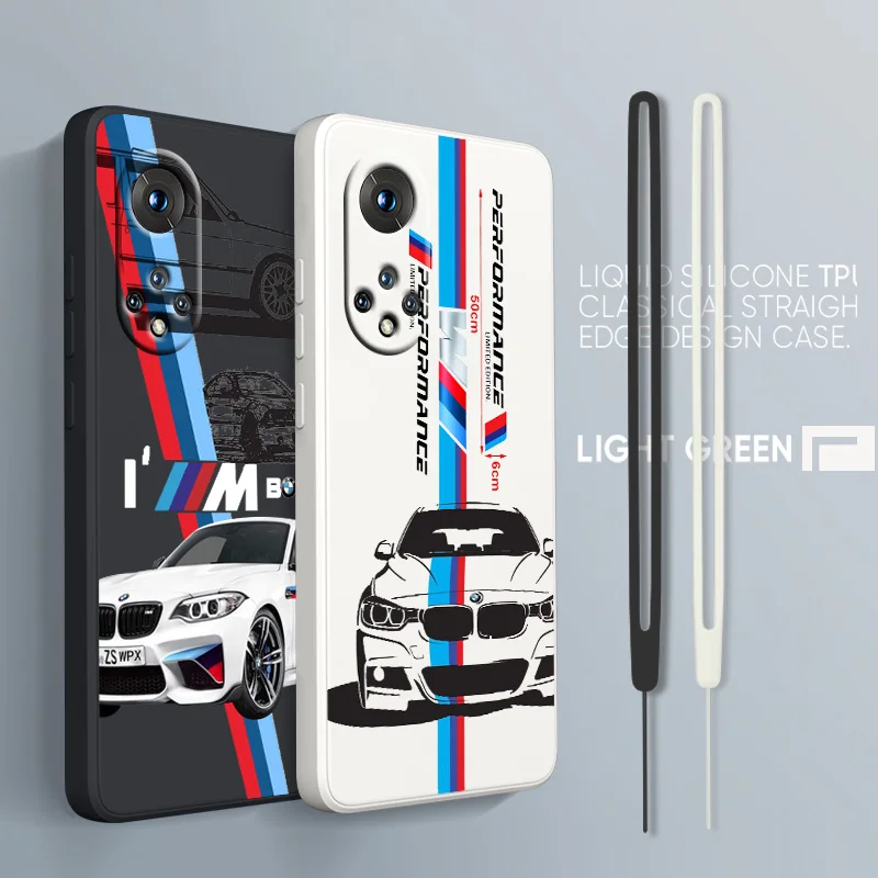 

BMW Cute For Honor X7 X8 60 50 30 20 X20 10X Pro Plus Lite Liquid Rope Silicone Candy Cover Phone Case