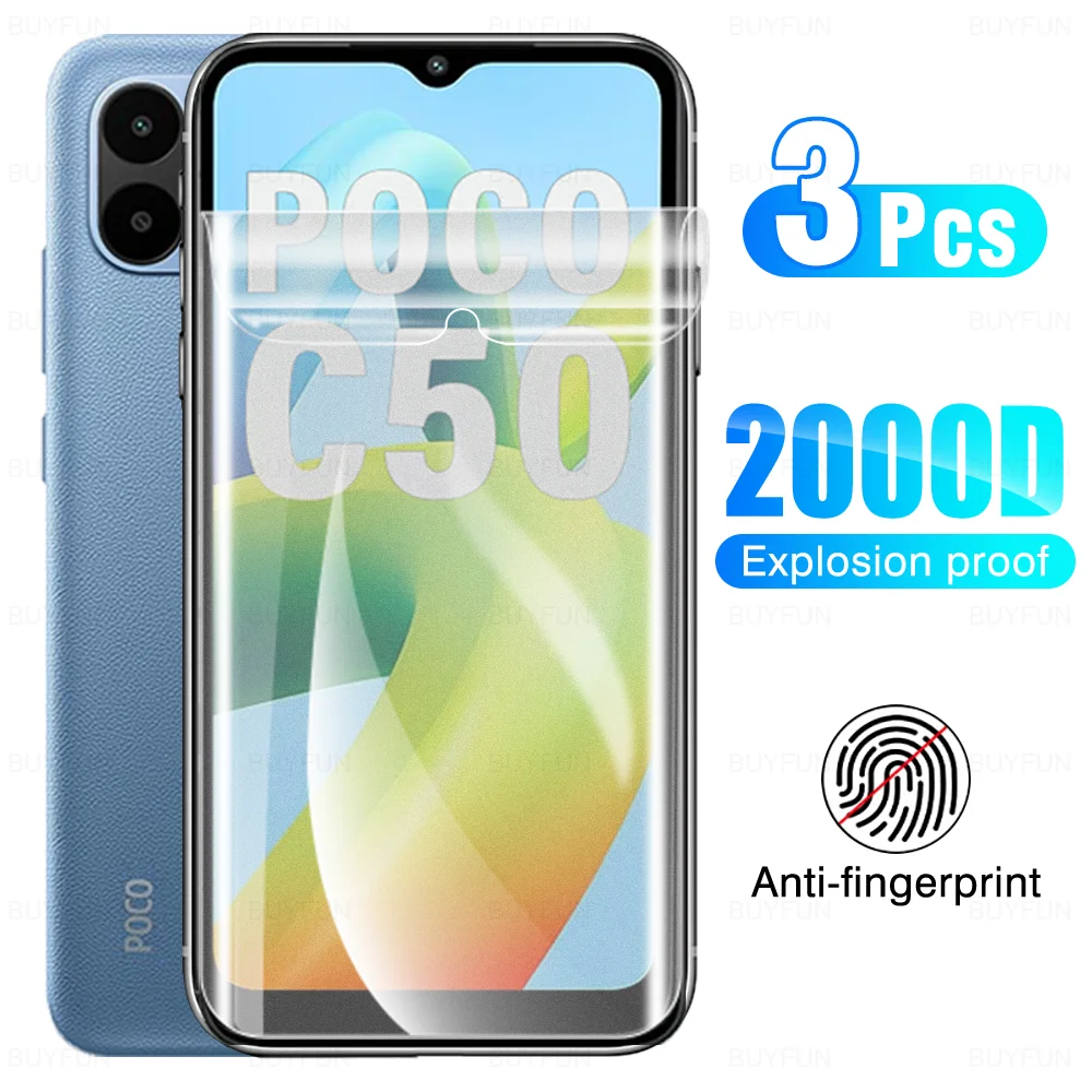 

Матовая защитная пленка для экрана Xiaomi Poco C50 C40 4G 3 шт. Гидрогелевая пленка не стекло PocoC50 PocoC40 C 50 40 50C 40C Pocophone