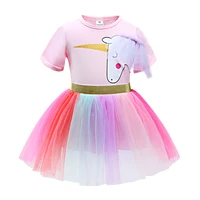 girls unicorn short sleeved puffy skirt suit kids boutique clothing wholesale toddler girl clothes fashion clothes