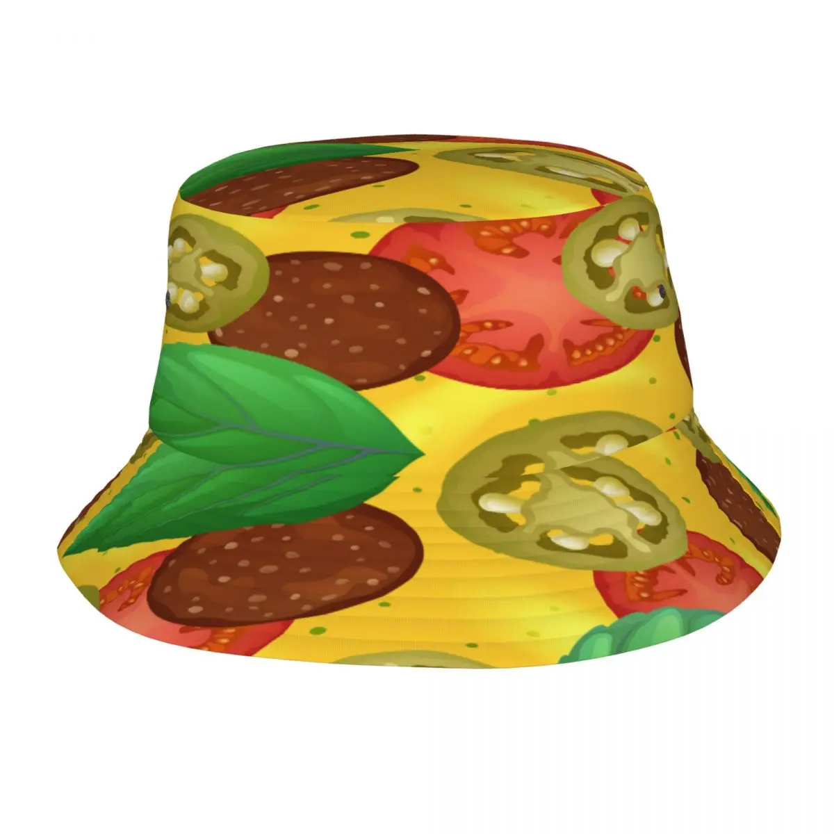 

2022 New Fisherman's Hat Unisex Fashion Bob Cap Pizza Illustration Hip Hop Gorros Panama Windproof outdoor Bucket Hat