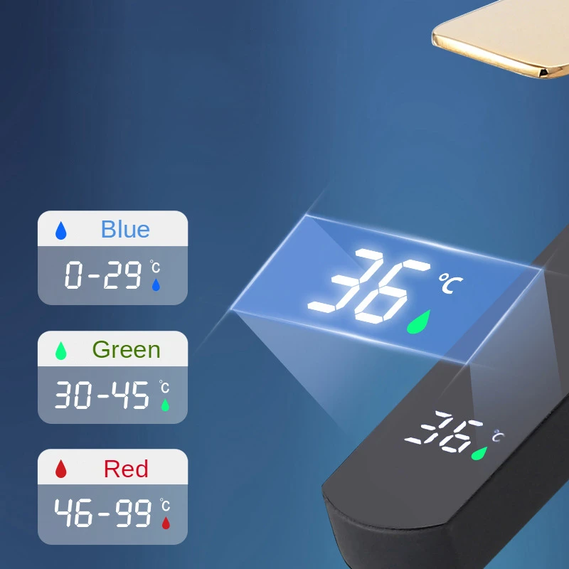 ycrays black white gold led water faucet digital display basin hot cold mixer non electric for kitchen tap bathroom accessories free global shipping