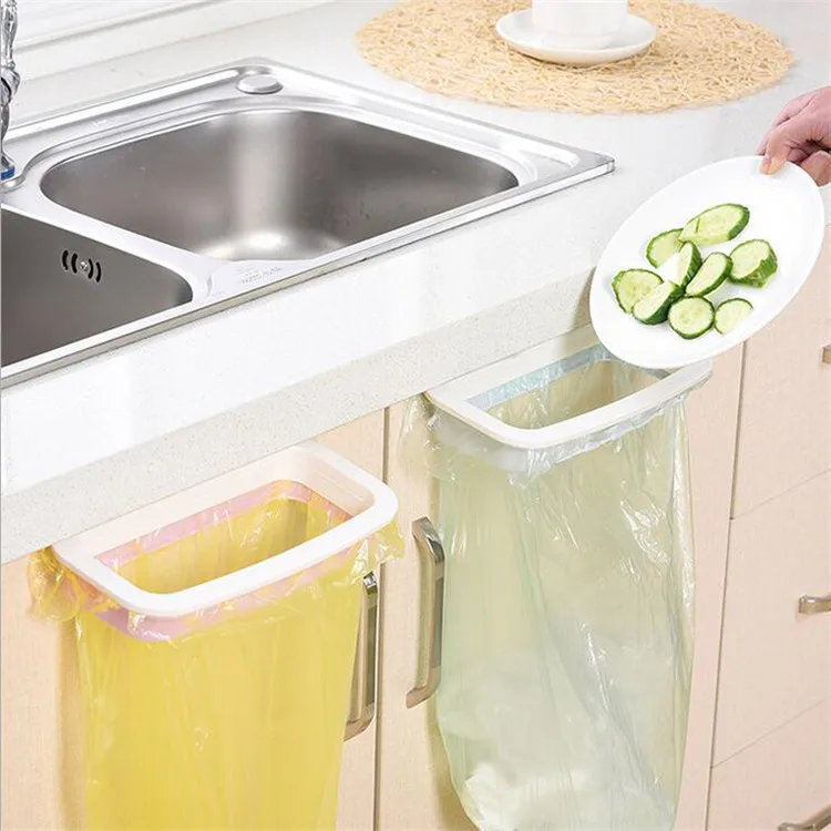 

1Pcs Portable Support Holder Cabinet Stand ABS Plastic Wall Mounted for Door Back Rubbish Storage Bag Rack Kitchen Supplies