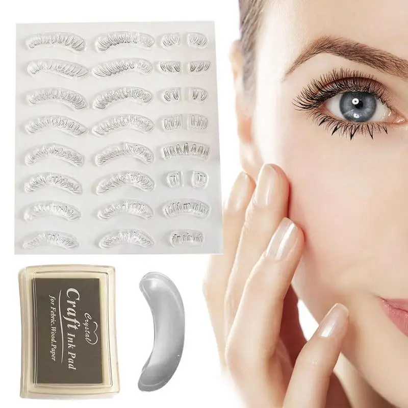 

Eyelash Stamps Reusable Silicone Lower Lash Stamps Washable Stamp Tool Daily Face Beauty Products For Home Gathering Traveling