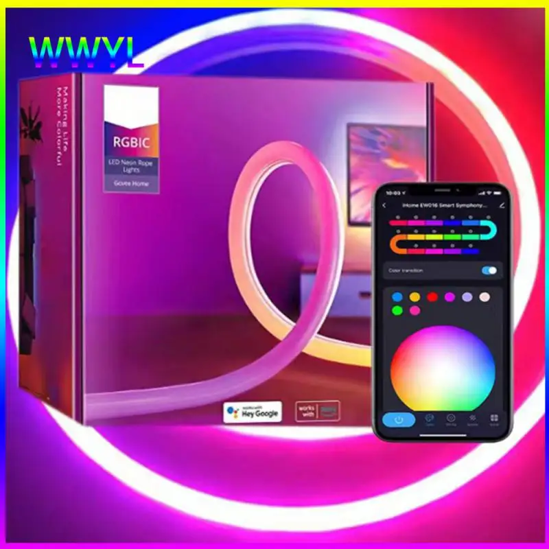 

Гибкий силиконовый неоновый светодиодный светильник с Wi-Fi, 5 м