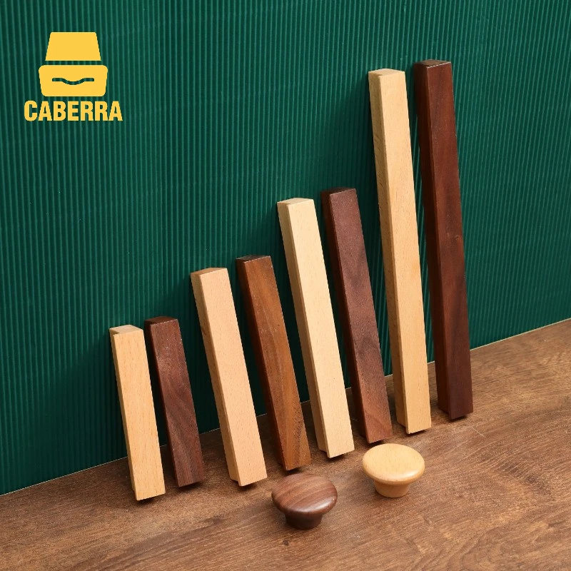 Деревянные ручки для мебели из ореха ящиков кухонных шкафов и комода шкафа |